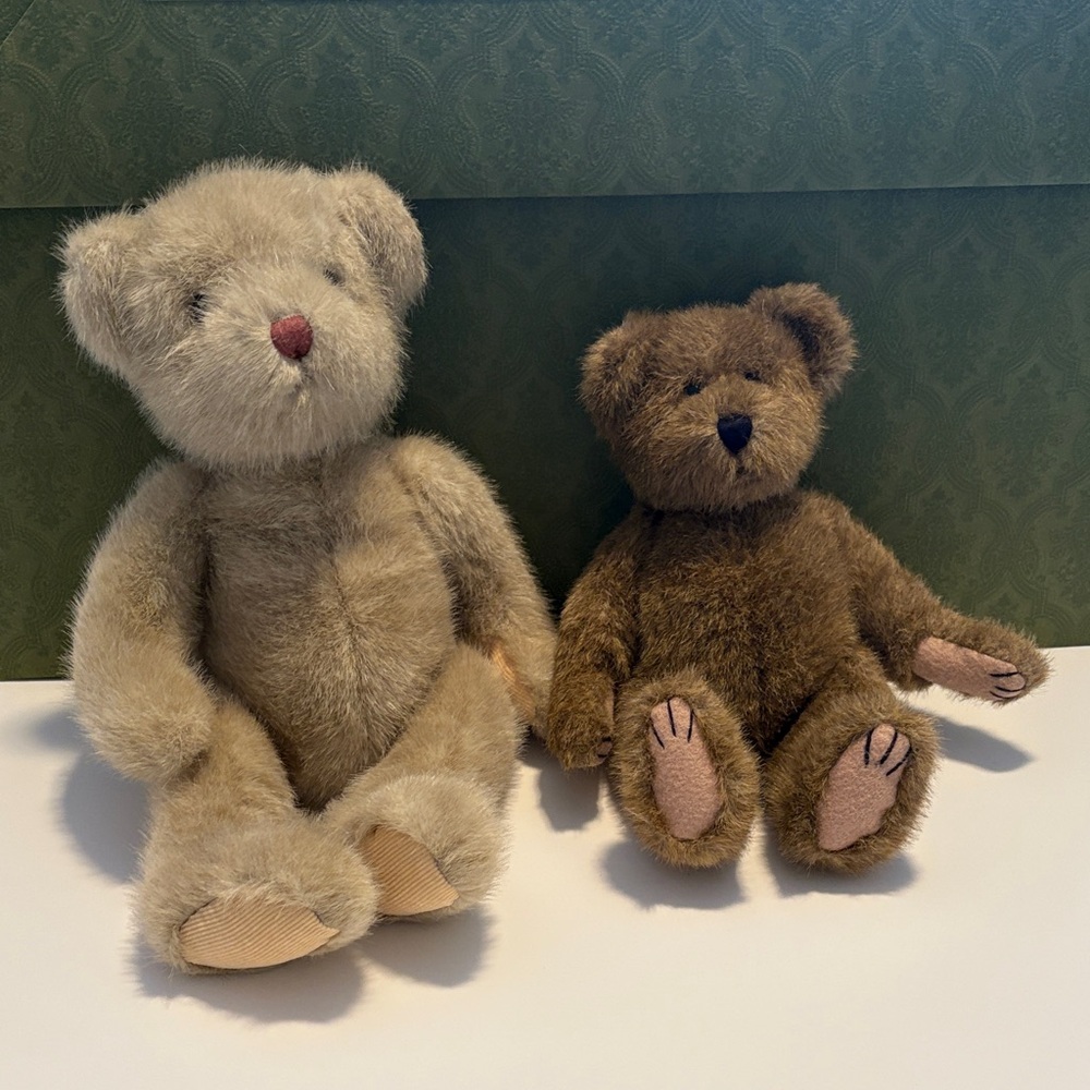 Classic Plush Teddy Bear Set - Beige and Brown